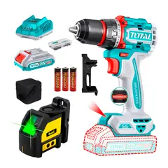TOTAL - Taladro Atornillador Brushless 20v Nivel Lázer Verde