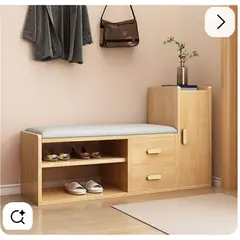 TU MESITA - Zapatera con Asiento Acolchonado Nova Color Haya