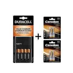 DURACELL - CARGADOR HIGH SPEED CON 4 PILAS AA + 2 BLISTER AA X 2 CAMELION