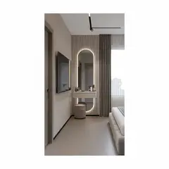 TU MESITA - Tocador Flotante Margarets con Espejo Led y Asiento Color Blanco