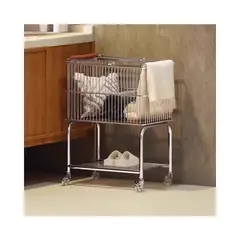 EVERSO - Carrito de Almacenamiento Metálico con Ruedas y Cesta Grande