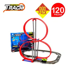 MAGNETICS - Pista de carrera magnética 60pz antigravedad MAGNETIC TRACK. DÚO PACK 120 piezas