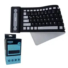 SEISA - TECLADO ST-2030BT BLUETOOTH FLEXIBLE SILICONA 107 TECLAS CELULAR TABLET ETC NEGRO