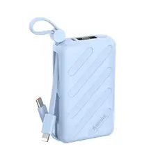 REMAX - Power Bank 10000mAh 20W FC-08 Con Cables Integrados Lightning y Tipo-C Azul