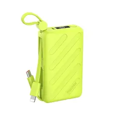 REMAX - Power Bank 10000mAh 20W FC-08 Con Cables Integrados Lightning y Tipo-C Verde