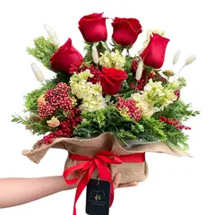 GENERICO - Centro de mesa navideño - Decoración de navidad -Arreglo floral