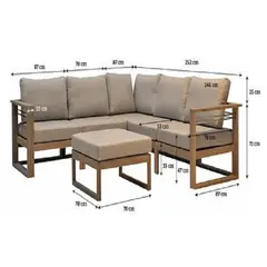DMUEBLES - Sala terraza Mobiliari Edy + banqueta plomo