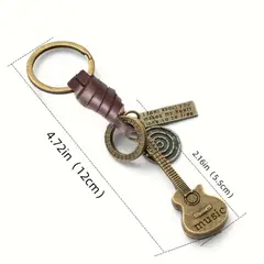 GENERICO - LLAVERO DE CUERO GENUINO GUITARRA