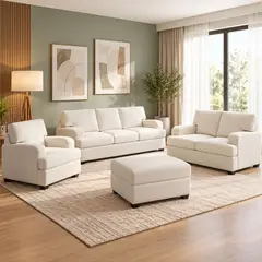 AMBIHOME - Juego de sala Mara Ambienta Home 3-2-1 + banqueta de regalo