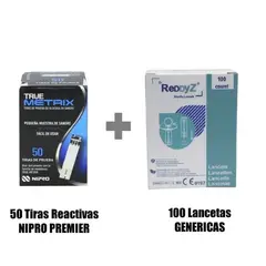 NIPRO - TIRAS REACTIVAS TRUE METRIX CAJA X 50 UNIDADES MAS 100 LANCETAS