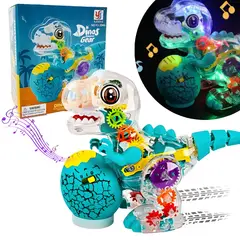 GENERICO - Juguete Interactivo Dinosaurio T-Rex Transparente con Engranajes