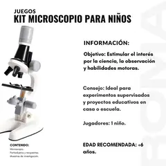 GENERICO - KIT MICROSCOPIO PARA NIÑOS - JUEGO DIDÁCTICO