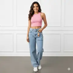 GENERICO - BAGGY JEAN CONFORT PANTALON - DAMA