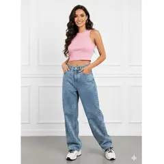 GENERICO - BAGGY JEAN CONFORT PANTALON - DAMA