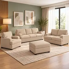 AMBIHOME - Juego de sala Mara Ambienta Home 3-2-1 + banqueta de regalo