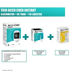ACCU CHEK - TRIO ACCUCHEK INSTANT MEDIDOR DE GLUCOSA, 60 TIRAS Y 110 LANCETAS