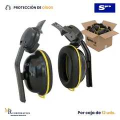 GENERICO - Protector de Oído Orejeras Tipo Copa SPRO con Adaptador Universal para Casco (Caja x 12 uds)