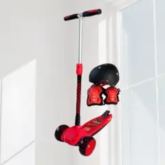 OKA - Scooter Plegable Para Niños Modelo Carrito Rojo Negro