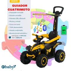 EBABY - NUEVO GUIADOR CUATRIMOTO MUSICAL CON LUCES Y SOMBRILLA - AMARILLO