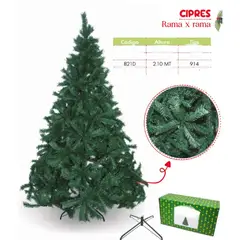 GENERICO - Árbol de navidad ciprés rama x rama 2 10m+tren 2 vagones + luces 300