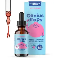 GENERICO - JoySpring Genius Drops Fórmula Herbal Orgánica para Enfoque Memoria y Calma