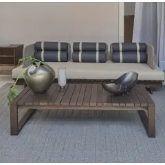 DMUEBLES - MP Mesita Centro Terraza Jardín Adam - Marrón