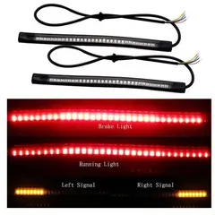 JET - Par Tira de luces LED universales para motocicleta con señales de giro 48 LED 20CM