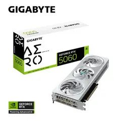 MSI - Tarjeta de Video Gigabyte RTX 5060 Aero OC 8GB GDDR7 DLSS 4 Triple Fan