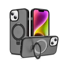 CASE - AHUMADO CON ANILLO PARANTE PARA IPHONE 13 - NEGRO