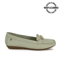 VIALE - Zapato Mocasín Casual CORE-2504 VerdeMenth Cuero