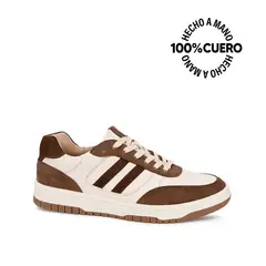 VIALE - Zapatilla Casual RICARDO-2605 BlancoCocoa Homme Cuero