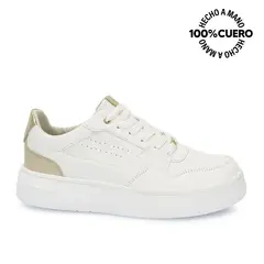 VIALE - Zapatilla Casual REC-2510 BlancoDorado Cuero
