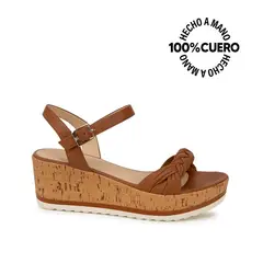VIALE - Sandalia Dorsay Casual ALE-2612 Natural Cuero