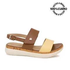 VIALE - Sandalia Dorsay Casual ALE-2619 MoccaMantq Cuero