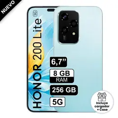 HONOR - Celular Libre 200 Lite 6.7" 256GB 8GB RAM Azul
