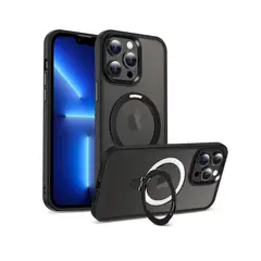 CASE - AHUMADO CON ANILLO PARANTE PARA IPHONE 14 PRO MAX - NEGRO