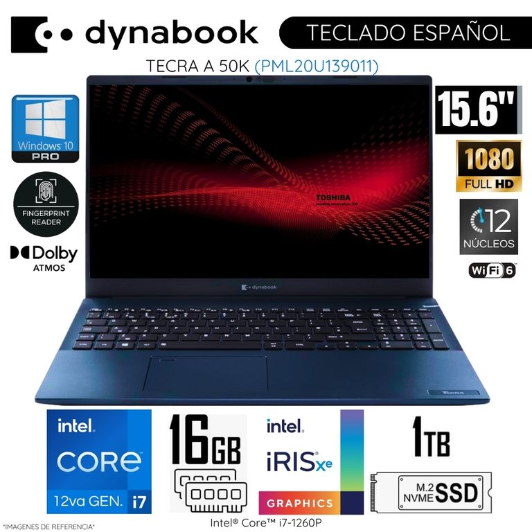 Laptop Tecra A 50K PML20U139011 Intel Corei7-1260P 16GB RAM 1TB SSD 15.6" FHD WIND 10 PRO