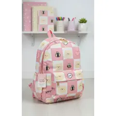 GENERICO - Mochila Kawaii Juvenil Resistente Rosa Comoda Tendencia