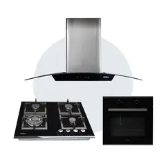 FDV - COMBO CAMPANA CRYSTAL 90 + ENCIMERA BLACK 60 GLP + HORNO BLACK 70 GLP