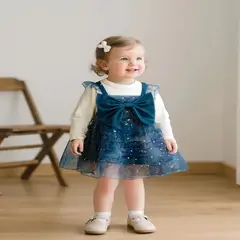 GENERICO - VESTIDO PARA NIÑA BEBE MANGA LARGA