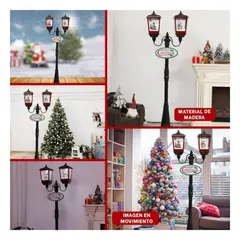 ANIMALIA - Farol con 2 Lamparas con Casa y Arbol Navideño de Negro