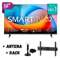 HISENSE - Televisor 32" HD Smart TV VIDDA 32A4NV 20205 + Rack + Antena Digital