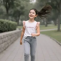 LE PETIT COMPANY - Polo Niña Awesome Blanco 100% algodón