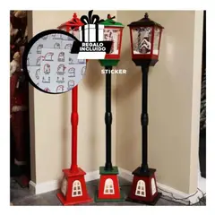 SKYBLOO - Farol de Navidad con una Lampara Negro Y+Regalo Stickers