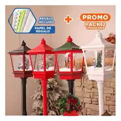 RYBIU IMPORT - Pack2 Farol de Navidad Decorativo Negro Y+Papel de Regalo