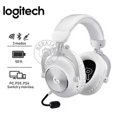 LOGITECH - Audífonos Gamer Inalámbricos 7.1 G Pro X 2 Lightspeed White