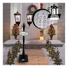 RYBIU IMPORT - Farol Navideño con Detalles en Negro Y+Regalo Stickers