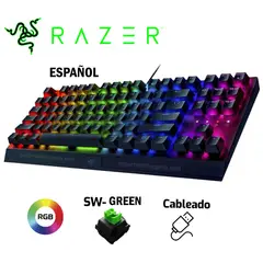 RAZER - TECLADO BLACKWIDOW V3 TKL MECHANICAL SWITCH GREEN 80M SP CHROMA BLACK