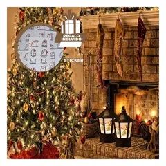 GENERICO - Mini Farol de Navidad para Terraza Marron Y+Regalo Stickers