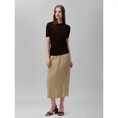 CALVIN KLEIN - SWEATER FINE GAUGE VISCOSE SS SWEATER CK